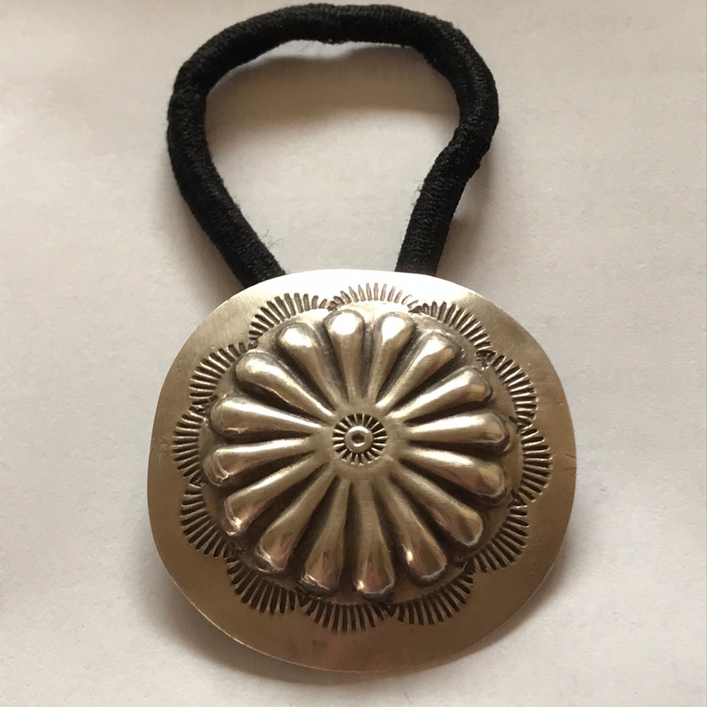 Navajo Sterling Silver Flower Ponytail Holder